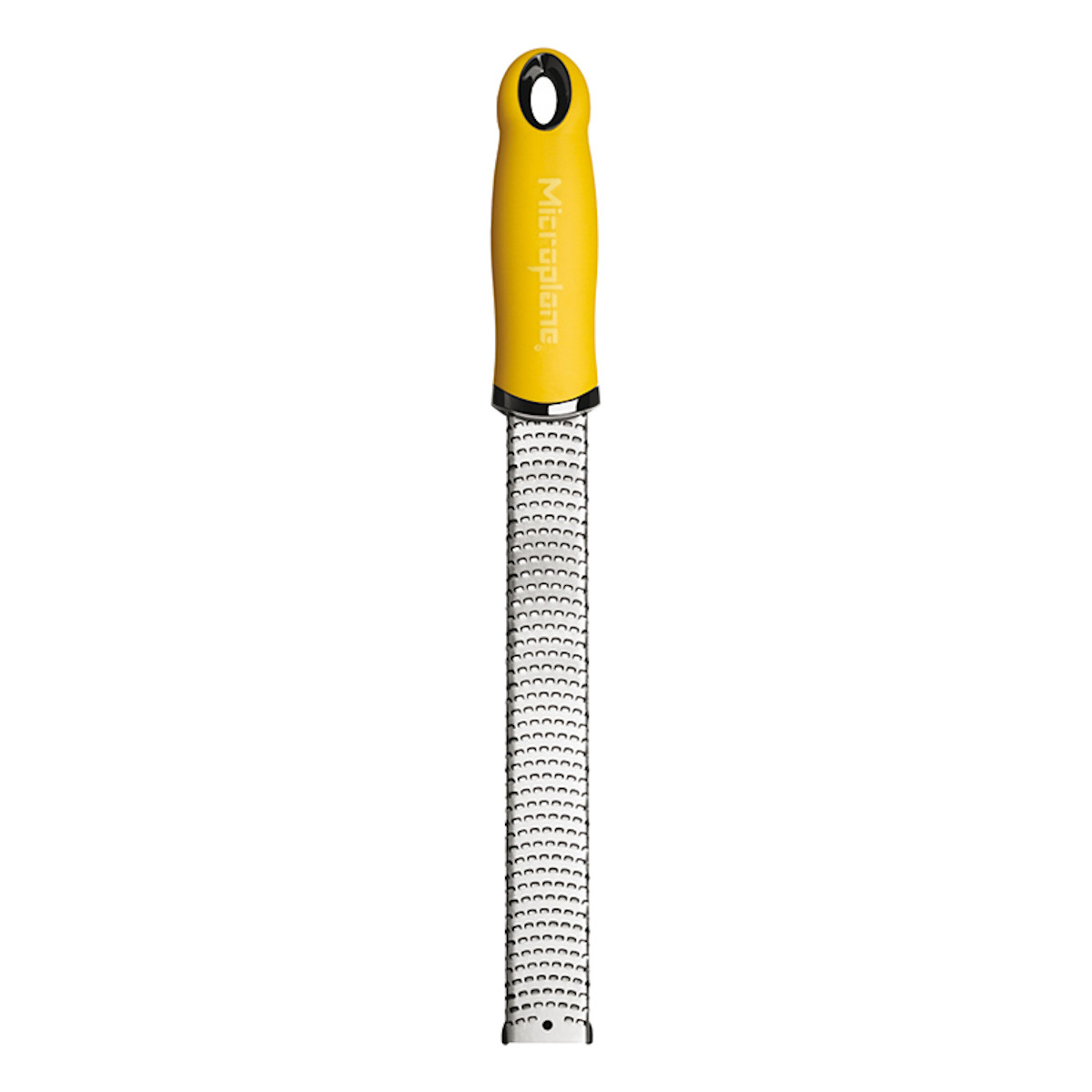 Microplane Zester Küchenreibe in Gelb für Zitrusfrüchte, Hartkäse, Ingwer, Schokolade & Muskatnuss mit feiner Edelstahlklinge - Made in USA