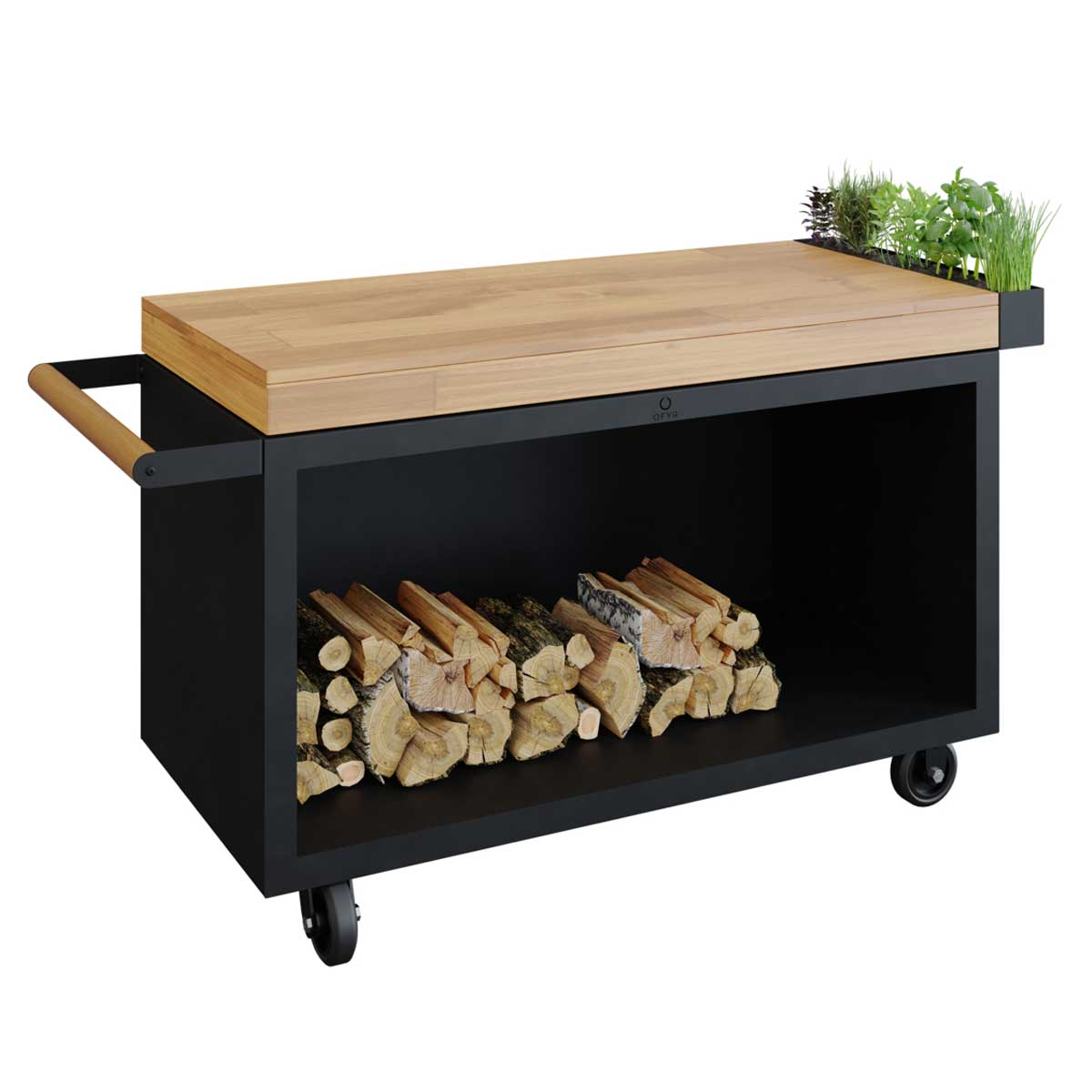 OFYR Mise en Place Table Black 135 Pro Teakholz