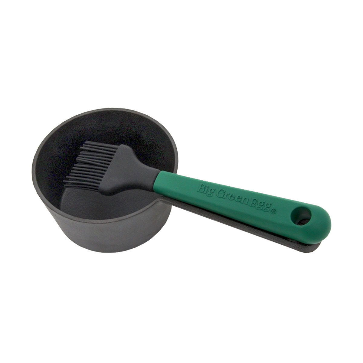 Big Green Egg Saucentopf aus Gusseisen mit Streichpinsel
