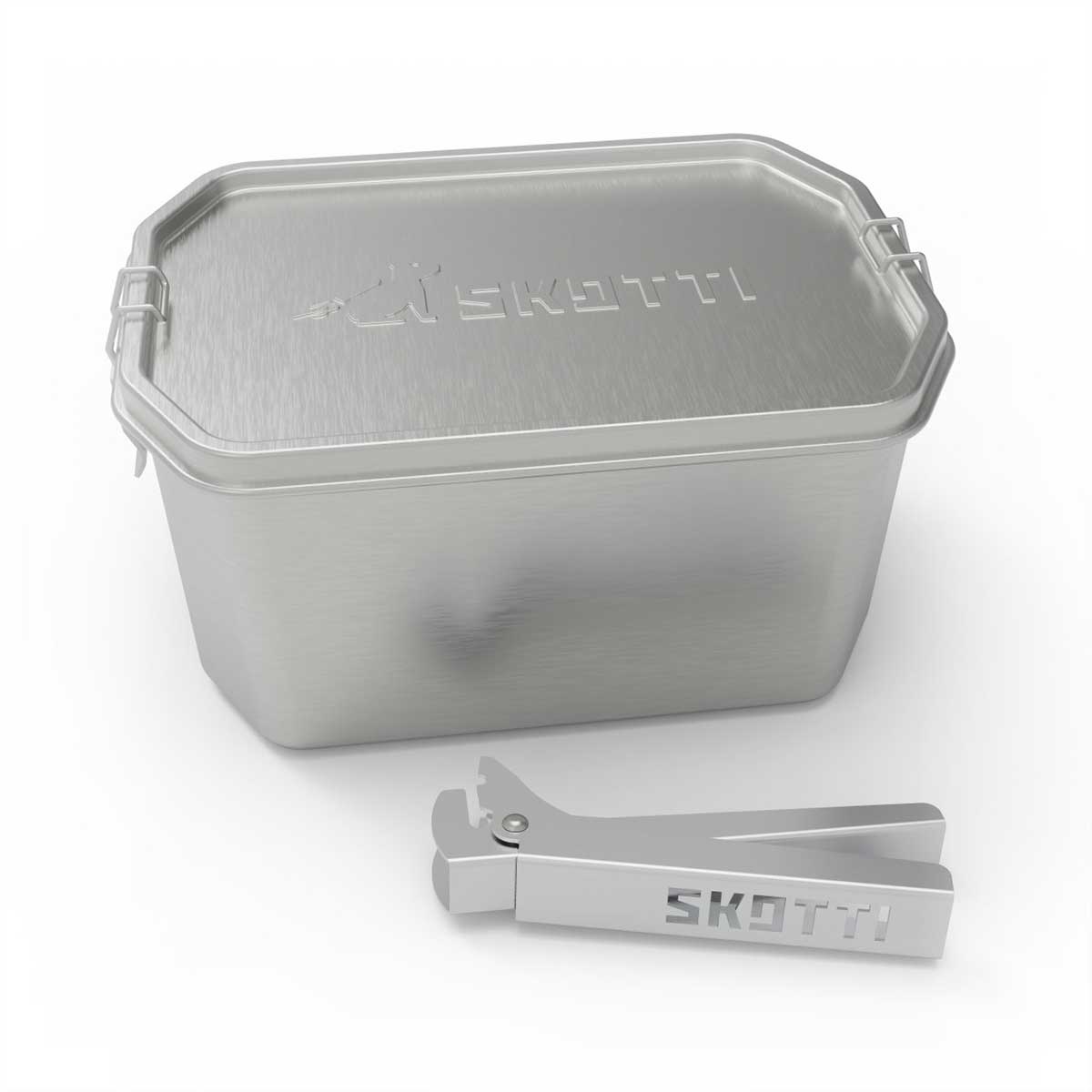 Boks 25L Edelstahl inkl Griffzange Grillbox Multifunktionale Edelstahlbox - Edelstahl - Skotti