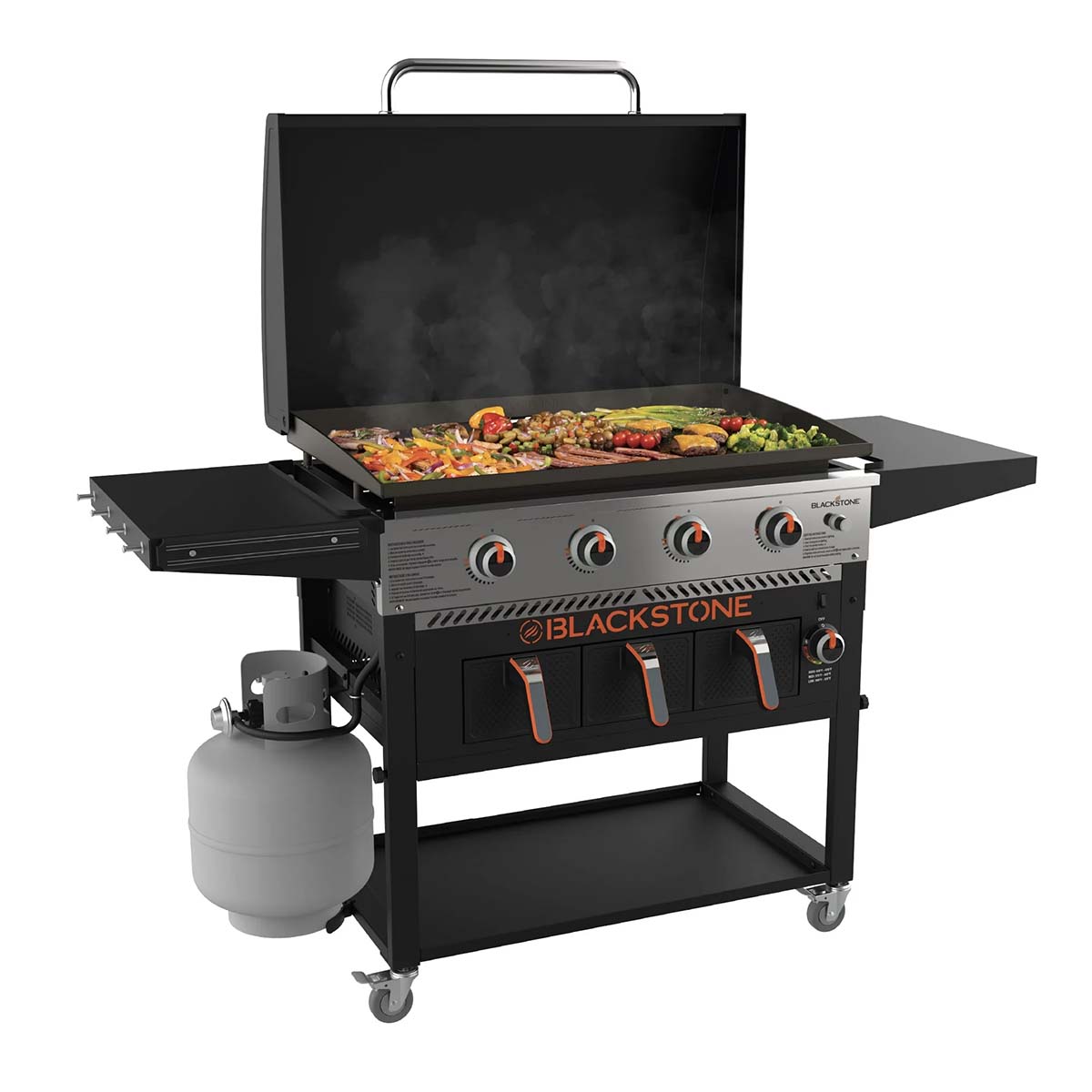 36 Griddle Grillstation Gasgrill mit Deckel und Airfryer