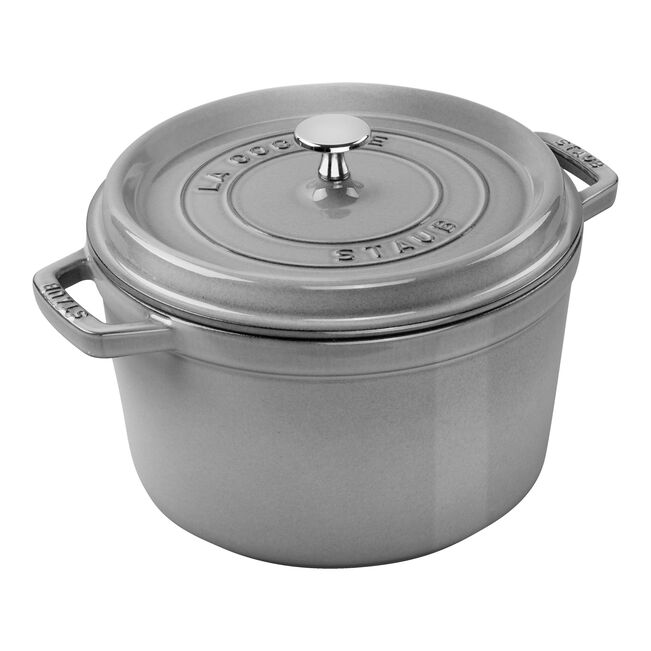 La Cocotte tief 24 cm rund Graphit-Grau Gusseisen