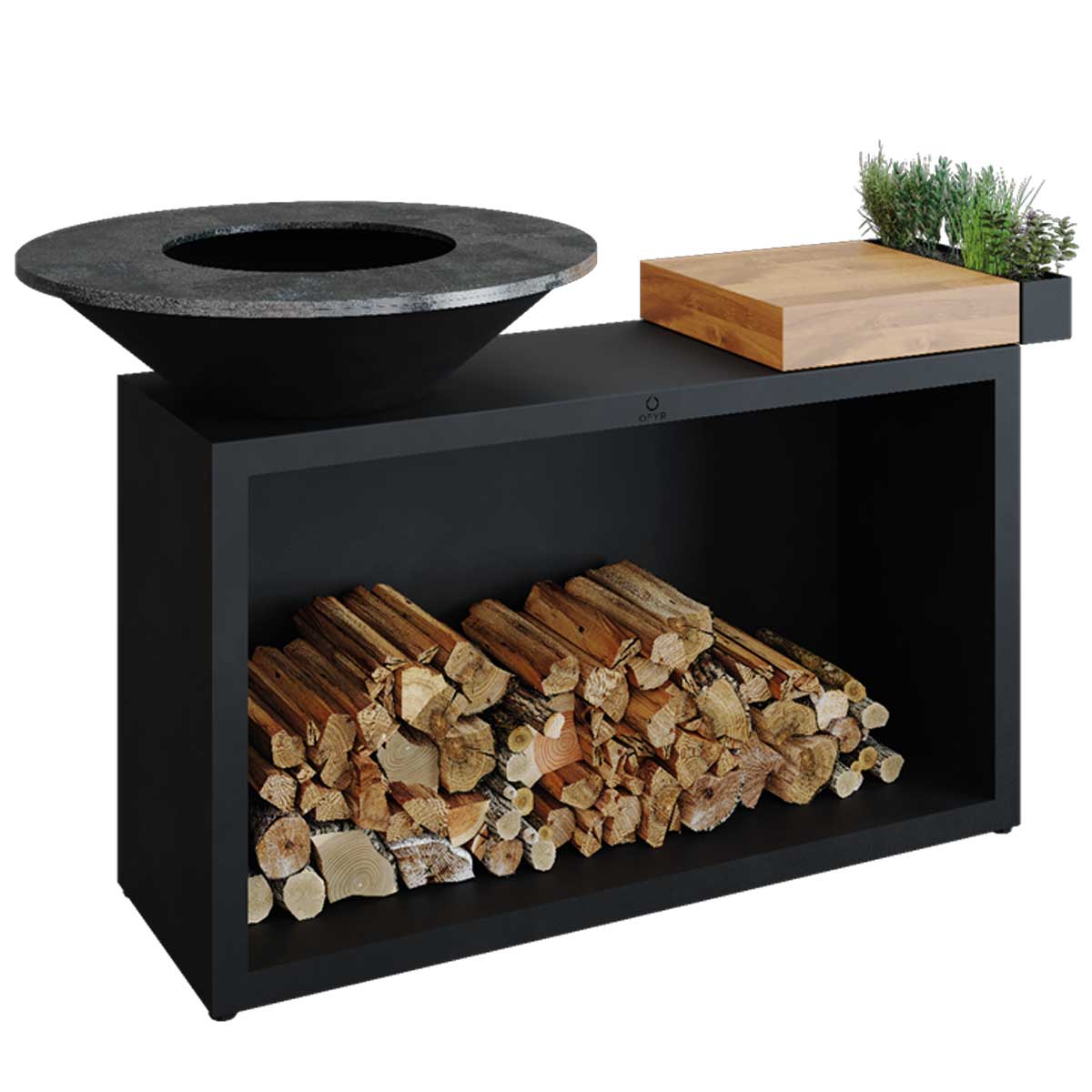 OFYR Feuerplatte 85 | Black Island+ | Teakholz