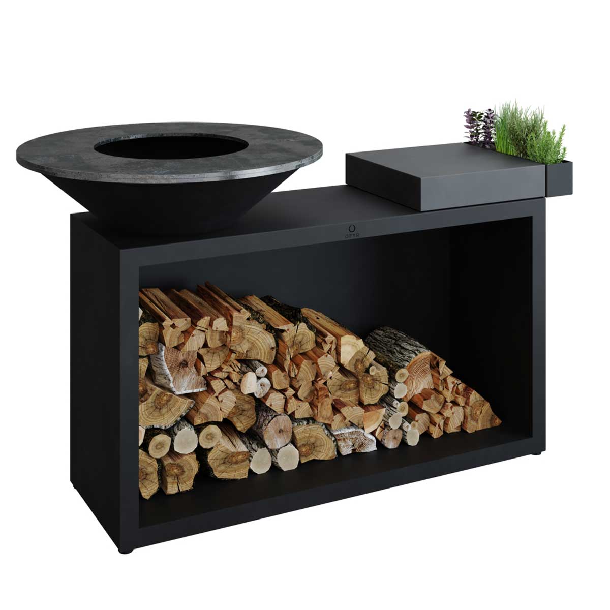 OFYR Feuerplatte 85 | Black Island+ | Keramik Dunkelgrau