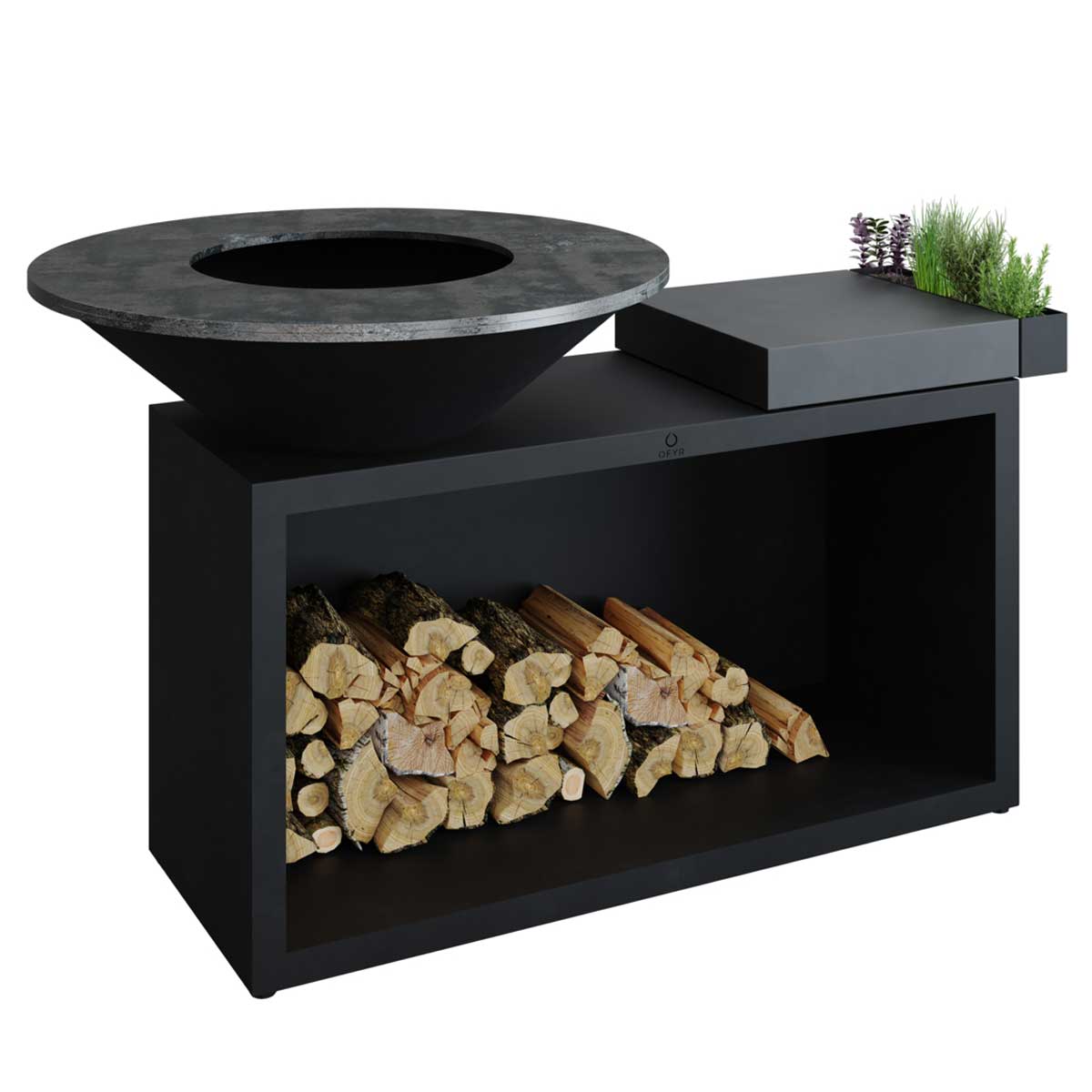 OFYR Feuerplatte 100 | Black Island+ | Keramik Dunkelgrau