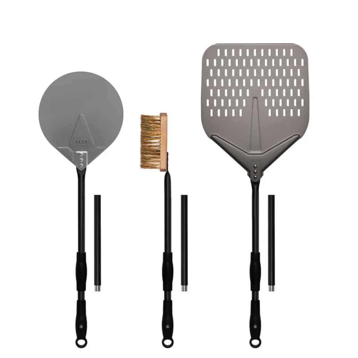 Alfa Forni Pizzaschaufel-Set Medium (Schaufel 30 cm + Wender + Bürste)