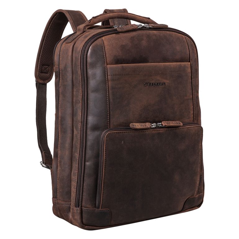 "Harlow" Leder Rucksack für Herren XL mit Laptop Fach 15 bis 17 Zoll groß "Harlow" Leder Rucksack für Herren XL mit Laptop Fach 15 bis 17 Zoll groß