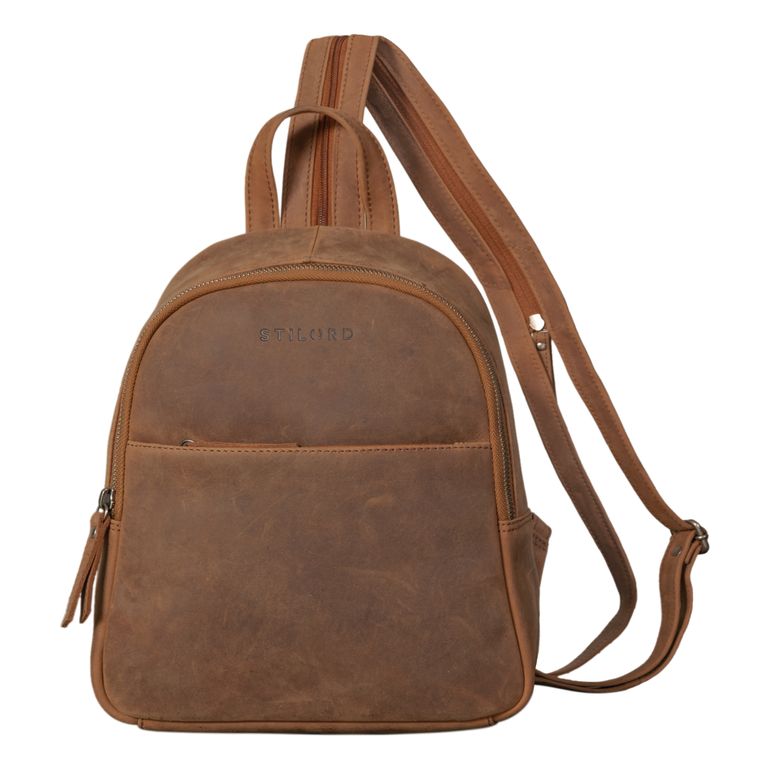 Tagesrucksack Damen Leder braun