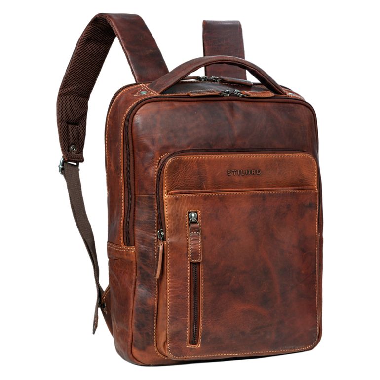 Laptoprucksack 13 Zoll Leder Braun