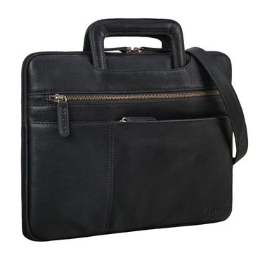 "Cole" Laptoptasche Leder Herren Schmal schwarze Laptoptasche Herren Leder