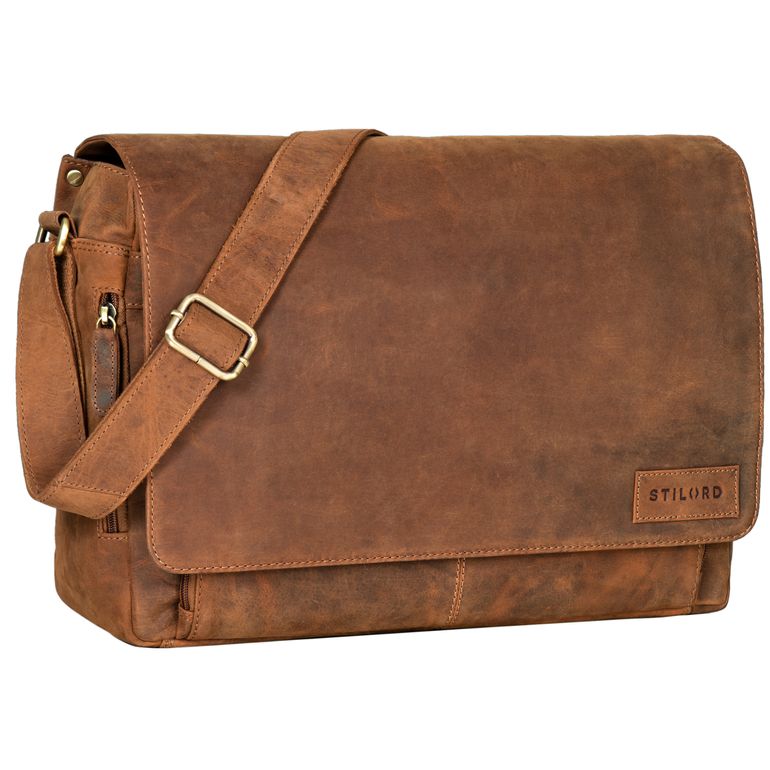 "Rick" Schultertasche Leder für 15,6 Zoll Laptop "Rick" Schultertasche Leder für 15,6 Zoll Laptop