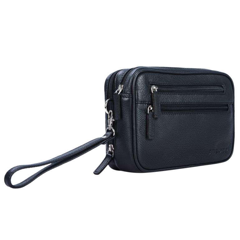 Schwarze Handgelenktasche Echtleder Schwarze Handgelenktasche Echtleder