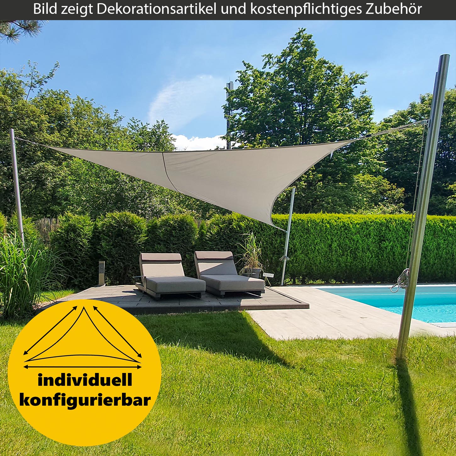 sonnensegel 5m x 2m 2 5 m mit Ösen Und Befestigungsseile Sonnenschutz Sonnentuch Wasserabweisend Imprägniert für Terrasse Outdoor Camping Patio Schwimmbad, Creme Farben Kategorie_Zelte & Pavillons Befestigung mit:5mm Keder (Standard Thule & Fiamma) Personalisierte Kleinkind-Nap-Matte Mit Namen