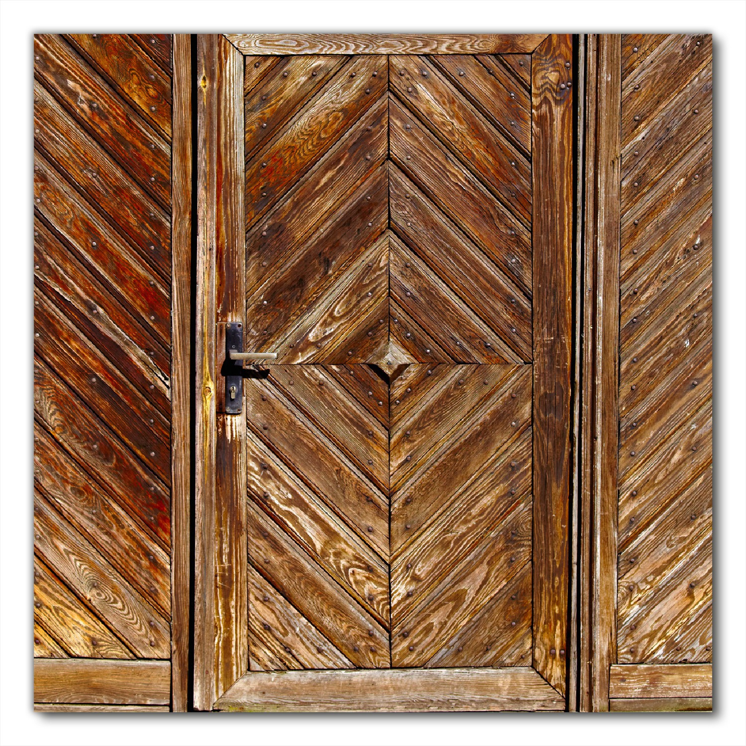Selbstklebende Möbelfolie Alte Holztür mit diagonalem Muster