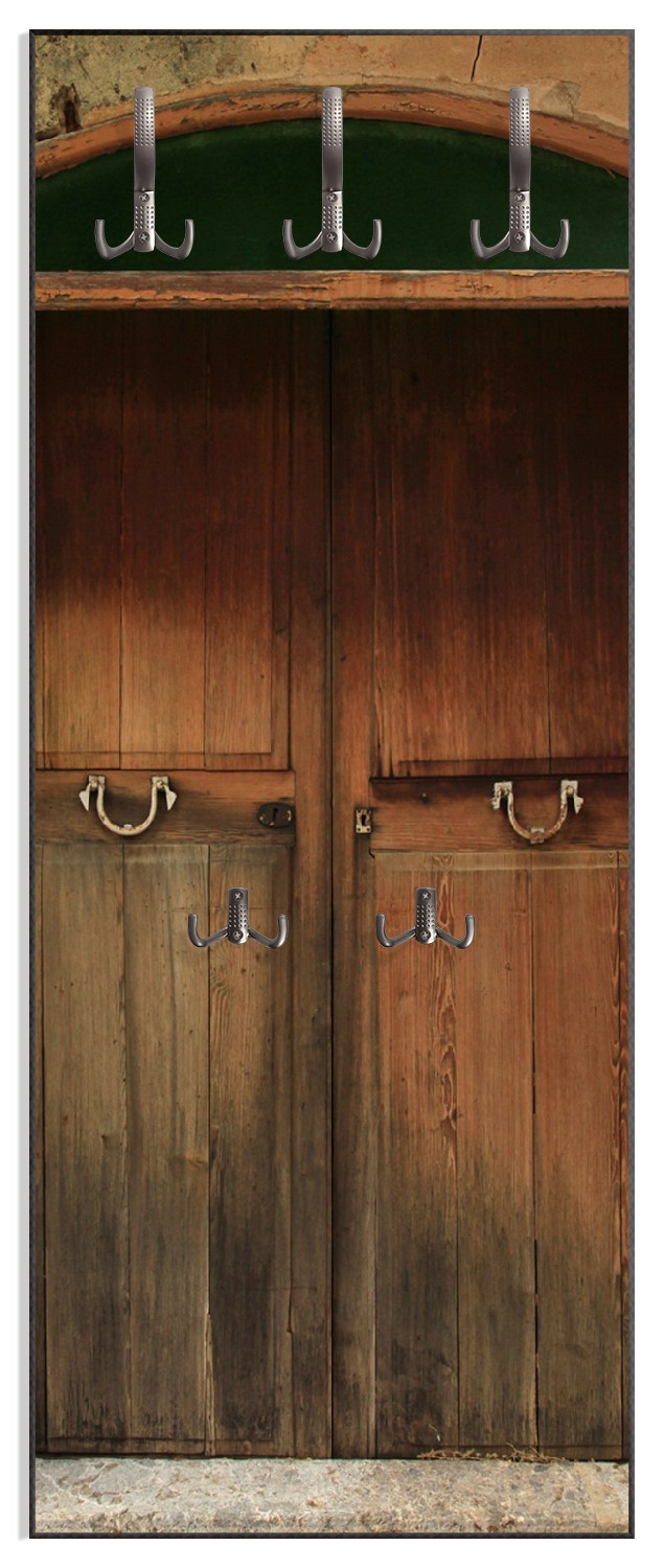 Wandgarderobe aus Holz Holztür natur