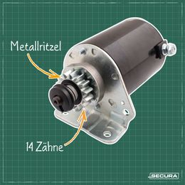 SECURA Anlasser 14 Zähne Metall passend Briggs & Stratton