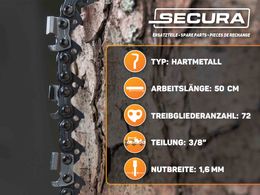 4xHartmetall Sägekette 3/8