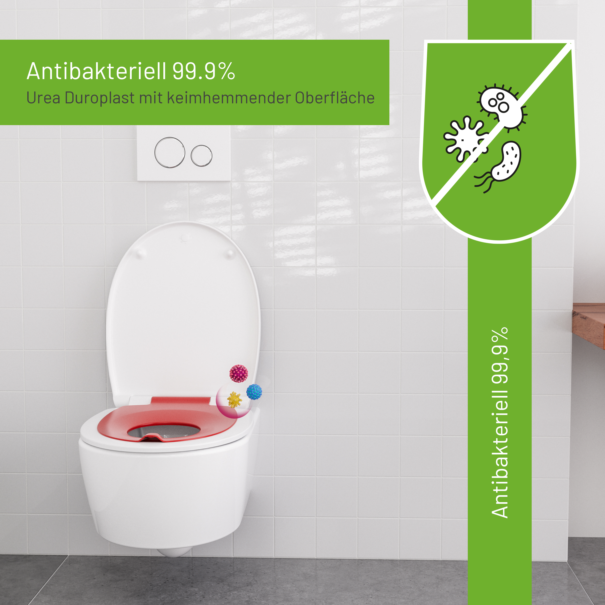WC-Sitz C490 Familie mit integriertem Kindertoilettensitz