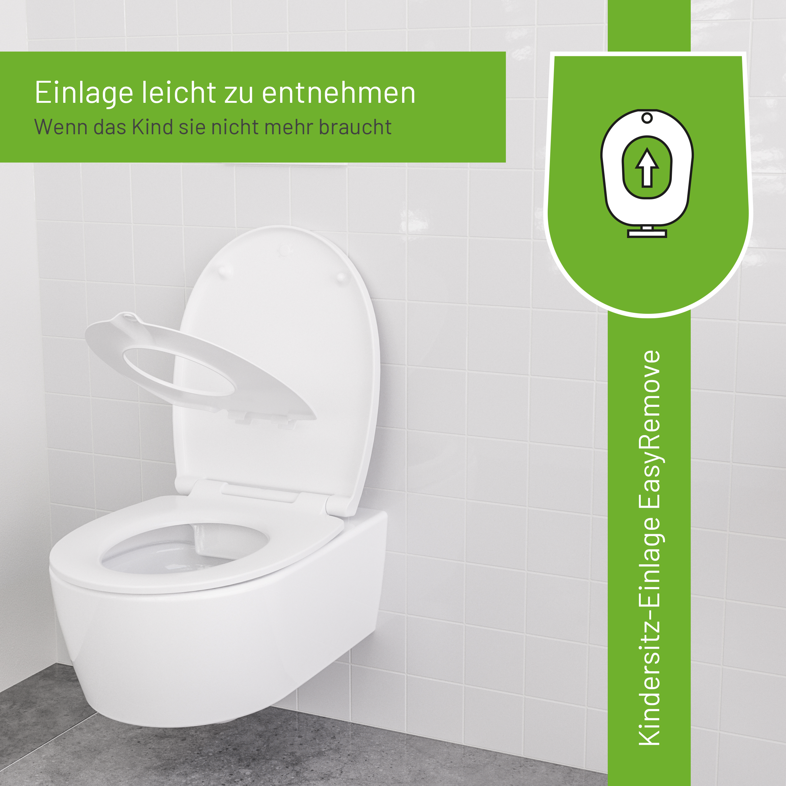 WC-Sitz C490 Familie mit integriertem Kindertoilettensitz