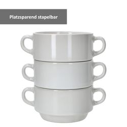 04-24301796-HIT-Stiva-Suppen-Schalen-mit-Henkel-weiss-stapelbar.jpg 12er Set Stiva Suppenschale weiß 250 ml_Bild_4