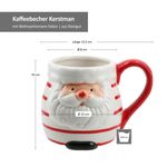 3er Set Kaffeebecher Kerstman Santa rot weiß mit Streifen - 24306353_Bild_5