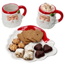 02-24306374-24306351-HIT-3tlg-Set-Santa-Gebaeckteller-Kaffeebecher-Deko.jpg 3tlg Set Santa - 2x Kaffeebecher 24306351 + 1x Gebäckteller 24306374_Bild_2