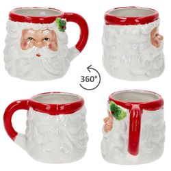 04-24306351-HIT-Kaffeebecher-Santa-10-5x10cm-2022-360-Grad-Ansicht.jpg 3tlg Set Santa - 2x Kaffeebecher 24306351 + 1x Gebäckteller 24306374_Bild_4