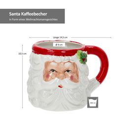 06-24306351-HIT-Kaffeebecher-Santa-10-5x10cm-2022-Bemassung.jpg 3tlg Set Santa - 2x Kaffeebecher 24306351 + 1x Gebäckteller 24306374_Bild_6