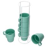6er Set Kaffeebecher mit Ständer Stata Vessia Mint Porzellan - 11801 _Bild_2