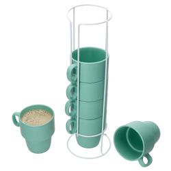 01-11801-Arte-Regal-Vessia-Stata-Kaffeebecher-mit-Staender-mint-6er-Set-01-Deko.jpg 6er Set Kaffeebecher mit Ständer Stata Vessia Mint Porzellan - 11801 _Bild_1