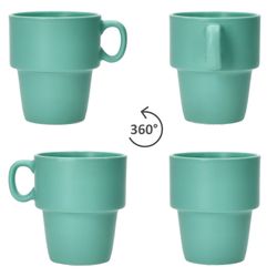 04-11801-Arte-Regal-Vessia-Stata-Kaffeebecher-mit-Staender-mint-360-Grad-Ansicht.jpg 6er Set Kaffeebecher mit Ständer Stata Vessia Mint Porzellan - 11801 _Bild_3