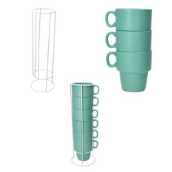 05-11801-Arte-Regal-Vessia-Stata-Kaffeebecher-mit-Staender-mint-Bemassung2.jpg 6er Set Kaffeebecher mit Ständer Stata Vessia Mint Porzellan - 11801 _Bild_4