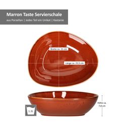 06-211559-Ritzenhoff-und-Breker-Marron-Taste-Schale-27x21cm-Bemassung.jpg 2er Set Servierschale Marron Taste - 211559_Bild_6