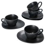 4er Set Manhattan Espressotasse mit Untertasse für 4 Personen schwarz - 24322661_Bild_2