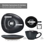 4er Set Manhattan Espressotasse mit Untertasse für 4 Personen schwarz - 24322661_Bild_7