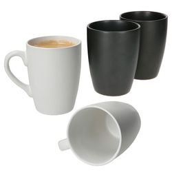 01-24304293-24304304-HIT-Nero-Bianco-Kaffeebecher-4er-Set-Deko.jpg 4er Set Kaffeebecher Nero Bianco mit & ohne Henkel weiß & schwarz_Bild_1