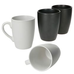02-24304293-24304304-HIT-Nero-Bianco-Kaffeebecher-4er-Set.jpg 4er Set Kaffeebecher Nero Bianco mit & ohne Henkel weiß & schwarz_Bild_2