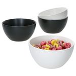 4er Set Müslischalen Nero Bianco 400 ml weiß & schwarz_Bild_1