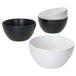 4er Set Müslischalen Nero Bianco 400 ml weiß & schwarz_Bild_2