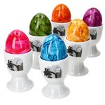 6er Set Black Flower Eierbecher 6 Personen Planzen-Dekor schwarz - 6 x Eierbecher _Bild_1