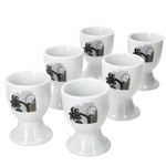 6er Set Black Flower Eierbecher 6 Personen Planzen-Dekor schwarz - 6 x Eierbecher _Bild_2