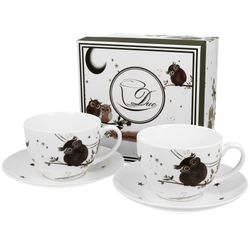 01-5902693925026-Duo-Charming-Owls-Tasse-Untertasse-for-two-Set.jpg Charming Owls Tassen-Set für 2 Personen 200 ml + Geschekkarton - 925026 9393877_Bild_1