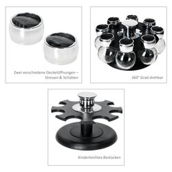 06-23461466-HIT-Spence-Gewuerzregal-drehbar-21x12cm-Bemassung2.jpg Gewürzregal Spence drehbar mit 8 Gewürzgläsern 21x12 cm - 23461466_Bild_6