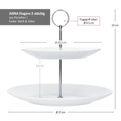 06-MamboCat-Anna-Etagere-2-stoeckig-Bemassung.jpg ANNA Etagere weiß 2-stöckig aus Porzellan - 161882 MC_Bild_6