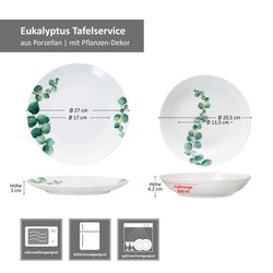 06-MamboCat-Eukalyptus-Tafelservice-Bemassung.jpg 12tlg Tafelservice Eukalyptus aus Porzellan für 6 Personen_Bild_6
