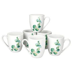 02-Eukalyptus-Kaffeebecher-6er-Set.jpg 6er Set Kaffeebecher Eukalyptus weiß_Bild_2