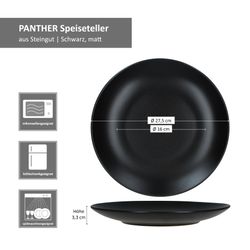 05-MamboCat-Panther-Speiseteller-27-5cm-Bemassung.jpg 5cm matt schwarz aus Steingut – AS.RC.F.01893_Bild_5