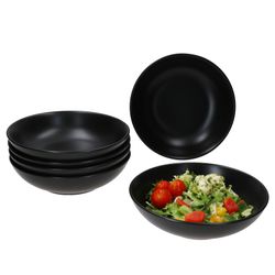 01-MamboCat-Panther-Suppenteller-20cm-6er-Set-Deko.jpg 6er Set Panther Suppenteller 20cm matt schwarz aus Steingut – AS.RC.F.01895_Bild_1