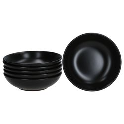 02-MamboCat-Panther-Suppenteller-20cm-6er-Set.jpg 6er Set Panther Suppenteller 20cm matt schwarz aus Steingut – AS.RC.F.01895_Bild_2