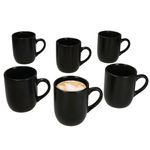 6er Set Panther Kaffeebecher mit Henkel 340ml matt schwarz aus Steingut – AS.MG.F.01896_Bild_1